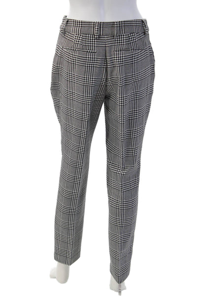 T Tahari Womens Ankle Dress Pants Black Plaid Size 4