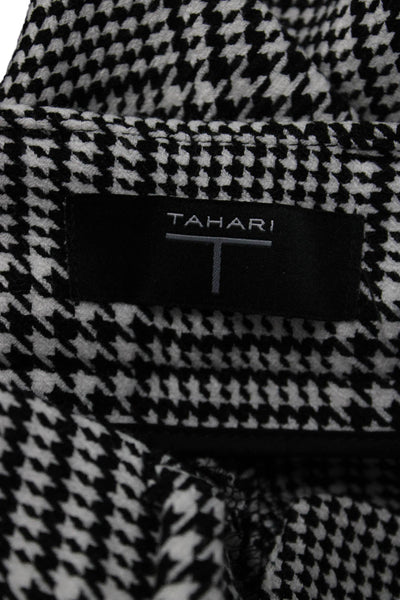T Tahari Womens Ankle Dress Pants Black Plaid Size 4