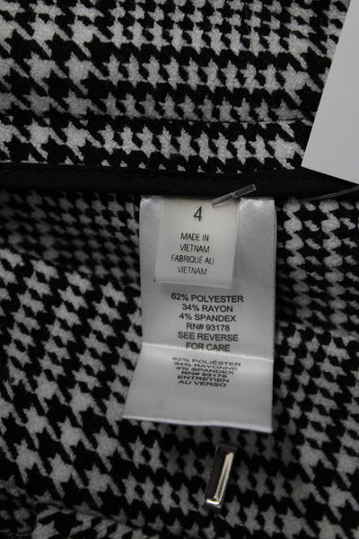 T Tahari Womens Ankle Dress Pants Black Plaid Size 4