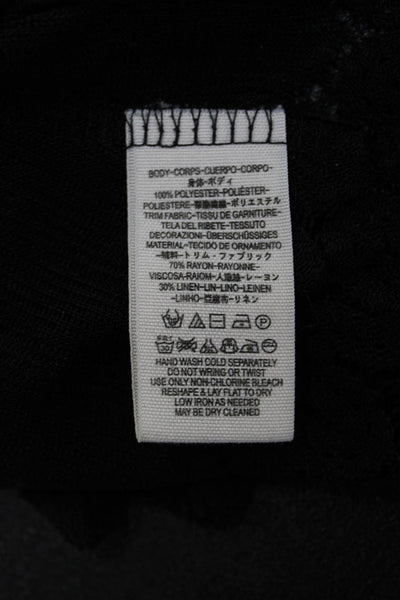 Free People Women Tunic Black Boho Polyester Size M