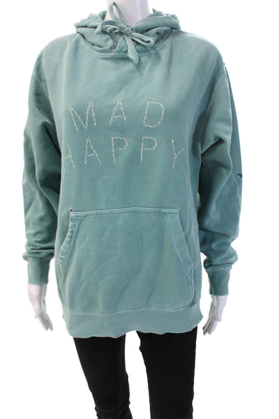 Madhappy Unisex Pullover Hoodie Green Graphic Cotton Blend Size S