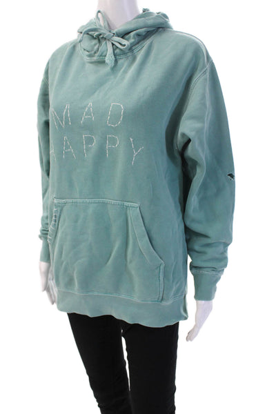 Madhappy Unisex Pullover Hoodie Green Graphic Cotton Blend Size S