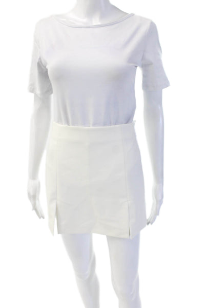 Zara Women Mini Skort White Polyester Size XS