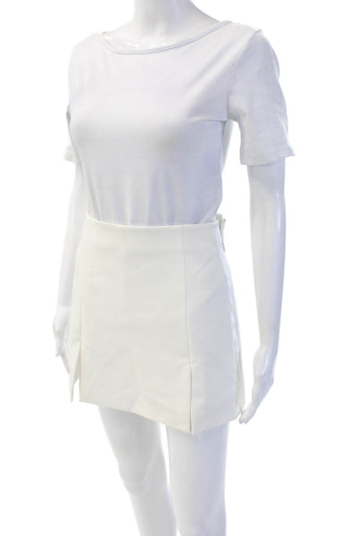 Zara Women Mini Skort White Polyester Size XS