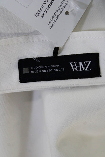 Zara Women Mini Skort White Polyester Size XS