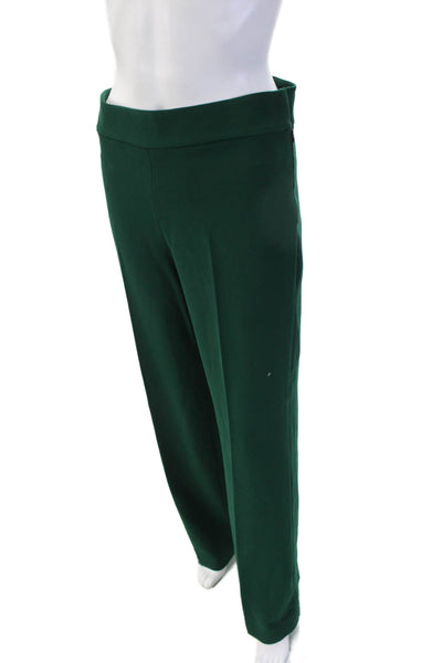 Zara Women Classic Dress Pants Green Polyester Solid Zip Size S