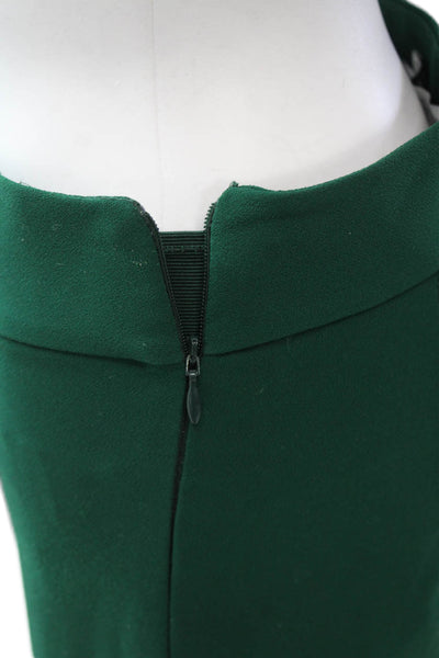 Zara Women Classic Dress Pants Green Polyester Solid Zip Size S