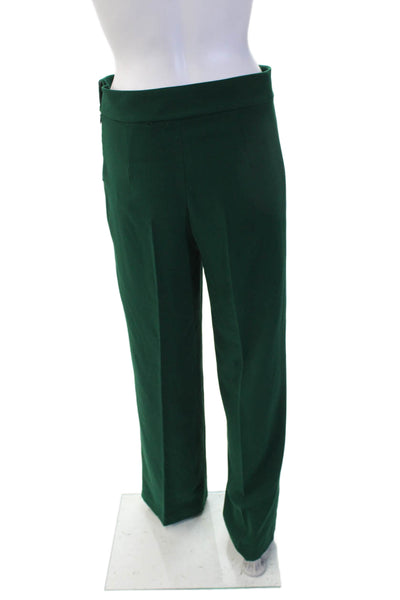 Zara Women Classic Dress Pants Green Polyester Solid Zip Size S
