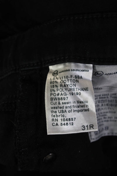 AG Mens Ankle Cropped Jeans Black Mid Rise Cotton Rayon Size 31