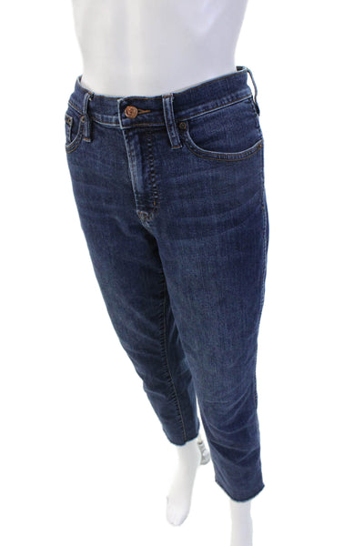 J Crew Women Cropped Straight Dark Blue Mid-Rise Jeans Size 29