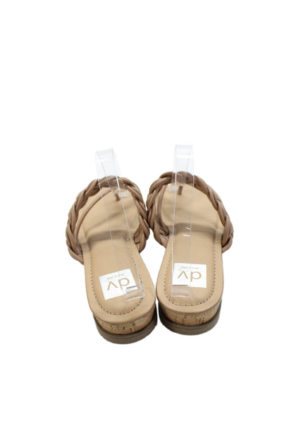 Dolce Vita Women's Toe Loop Braided Straps Cork Wedge Sandals Beige Size 10