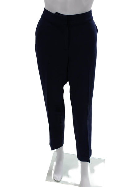 St. John Womens Ankle Dress Pants Dark Blue Viscose Blend Hook & Eye Size 6