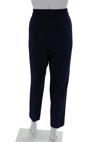 St. John Womens Ankle Dress Pants Dark Blue Viscose Blend Hook & Eye Size 6