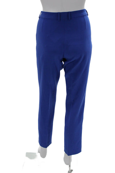 St. John Womens Ankle Dress Pants Blue Triacetate Polyester Hook & Eye Size 2