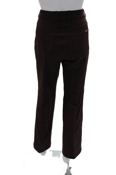 St. John Womens Dress Pants Brown Wool Blend Button Inseam 30 Size 6