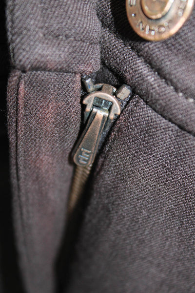 St. John Womens Dress Pants Brown Wool Blend Button Inseam 30 Size 6