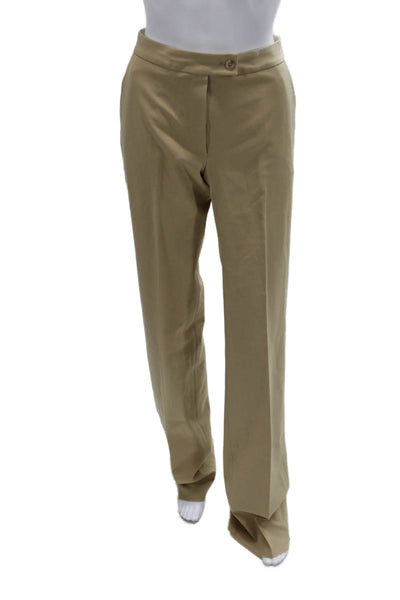 Domenico Vacca Unisex Dress Pants Khakis Beige Button 53%PL 43%WO Size 40