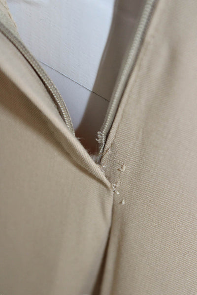Domenico Vacca Unisex Dress Pants Khakis Beige Button 53%PL 43%WO Size 40