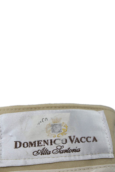Domenico Vacca Unisex Dress Pants Khakis Beige Button 53%PL 43%WO Size 40