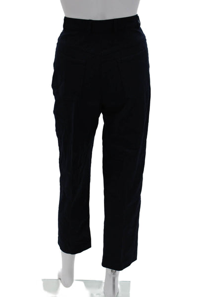 St. John Sport By Marie Gray Womens Cropped Dress Pants Dark Blue Size 6