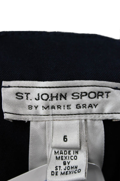 St. John Sport By Marie Gray Womens Cropped Dress Pants Dark Blue Size 6
