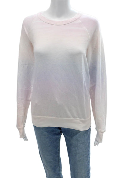 Leallo Womens Pullover Sweatshirt Pink Crew Neck 100% Cotton Size M