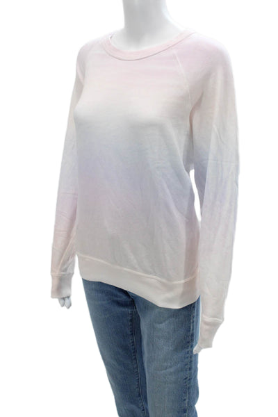 Leallo Womens Pullover Sweatshirt Pink Crew Neck 100% Cotton Size M