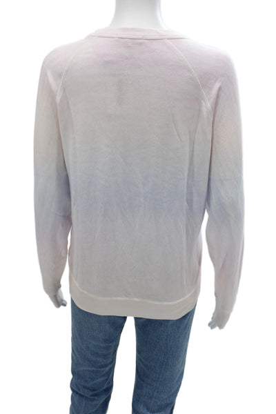 Leallo Womens Pullover Sweatshirt Pink Crew Neck 100% Cotton Size M
