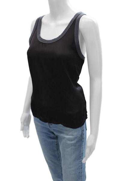 Nation LTD Women Basic Sleeveless Round Neck Black Tank Size S