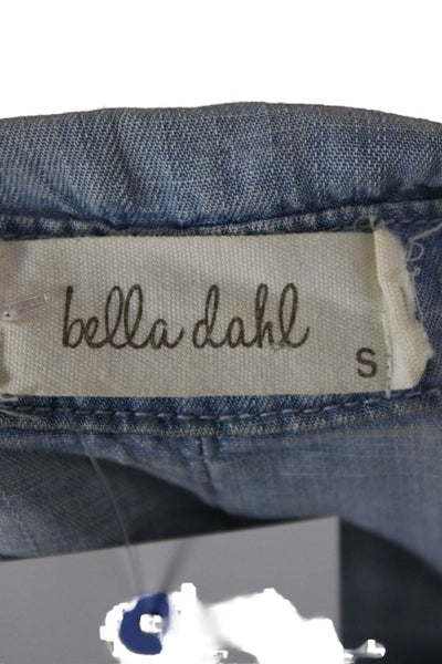 Bella Dahl Women Button-Up Top Light Blue Collared Long Sleeve Lyocell Size S