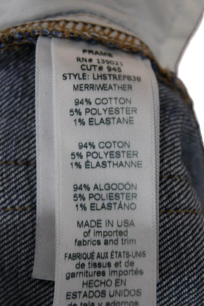 Frame Womens Cropped Straight Jeans Dark Blue High Rise Size 25