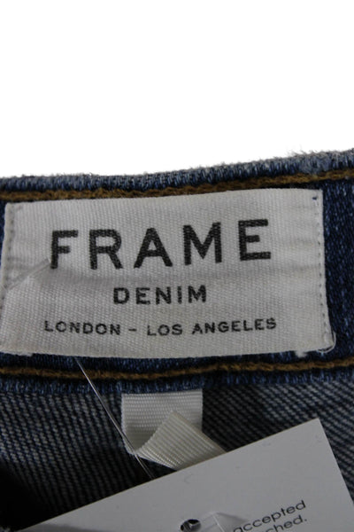 Frame Womens Cropped Straight Jeans Dark Blue High Rise Size 25