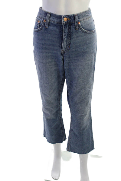 J Crew Womens Cropped Flared Jeans Blue Size 28