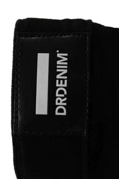 DRDENIM Unisex Black High Rise Jeans 32in Inseam 93% Cotton Size L