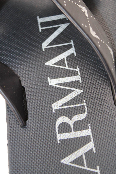 Armani Womens  Leather Cross Strap Slide On Sandals Black Size 36 6