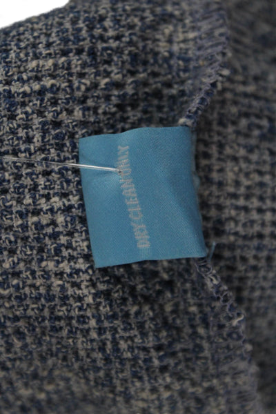 J. Mclaughlin Women Blue Shift Sweater Dress Short Sleeve Mid Calf Size L