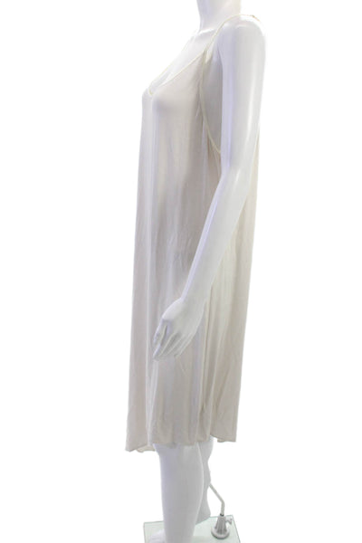 Eileen Fisher Womens Beige Sleeveless Slip Dress Rayon Spandex Size M