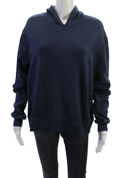 Wilt Women Pullover Mock Neck Sweatshirt Dark Blue Long Sleeve Size L