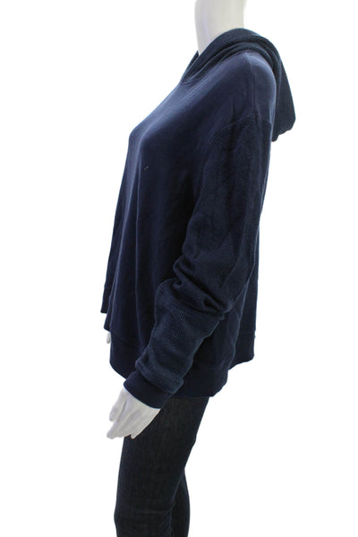 Wilt Women Pullover Mock Neck Sweatshirt Dark Blue Long Sleeve Size L
