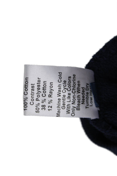 Wilt Women Pullover Mock Neck Sweatshirt Dark Blue Long Sleeve Size L
