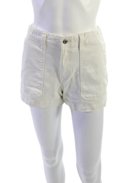 AG Adriano Goldschmied Unisex White Button Front Shorts Beach Size 24