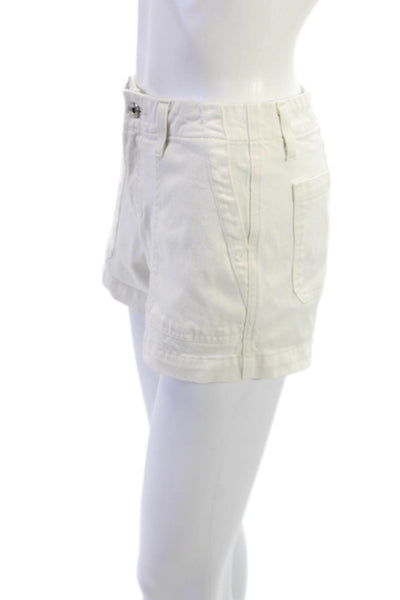 AG Adriano Goldschmied Unisex White Button Front Shorts Beach Size 24