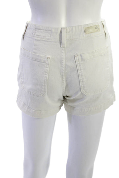 AG Adriano Goldschmied Unisex White Button Front Shorts Beach Size 24