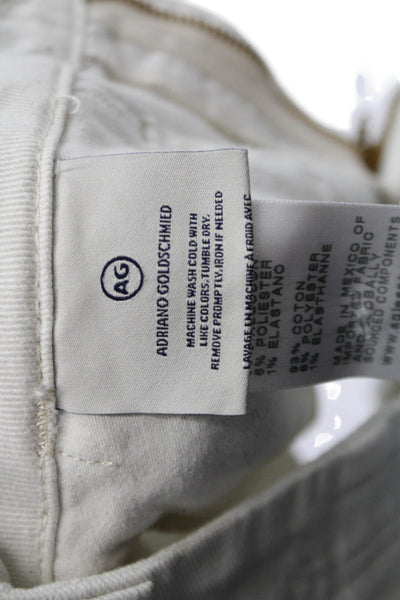 AG Adriano Goldschmied Unisex White Button Front Shorts Beach Size 24