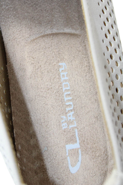 CL By Laundry Womens Captain Slide On Flats Beige Size 10 Medium