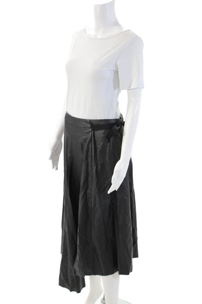Alysi Women A-Line Wrap Skirt Black Size 8