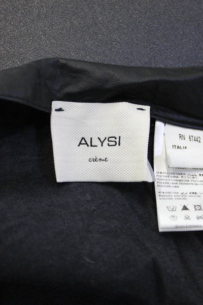 Alysi Women A-Line Wrap Skirt Black Size 8