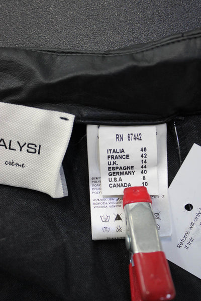 Alysi Women A-Line Wrap Skirt Black Size 8