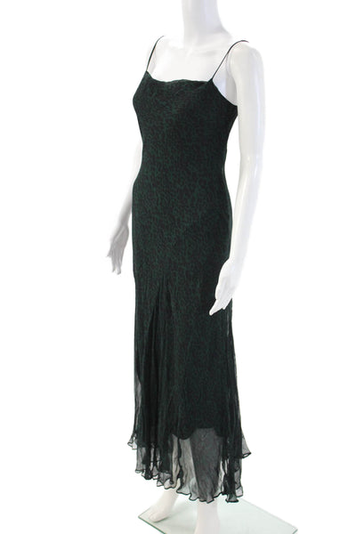 Bec & Bridge Womens Animal Print Slip Midi Dress Black Sleeveless Size 2