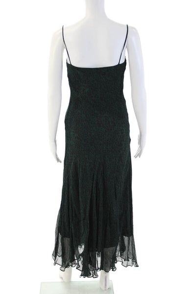 Bec & Bridge Womens Animal Print Slip Midi Dress Black Sleeveless Size 2